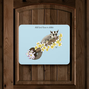 Sugar Glider Cute Floral Door Sign