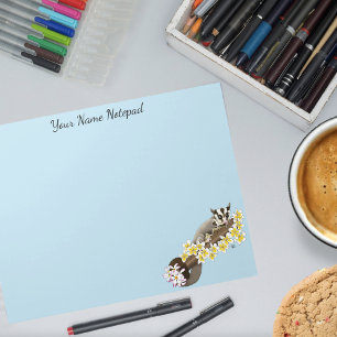 Sugar Glider Cute Floral Notepad