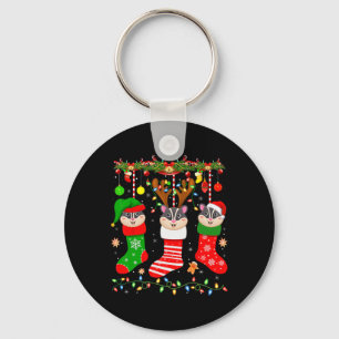 Sugar glider in christmas socks lights sugar glide keychain