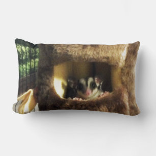 Sugar Glider in Furry Tree Truck Hanging Bed Lumbar Pillow