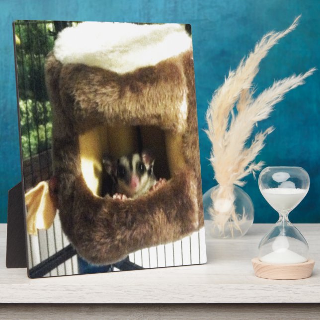 Sugar Glider in Furry Tree Truck Hanging Bed Plaque (Side)