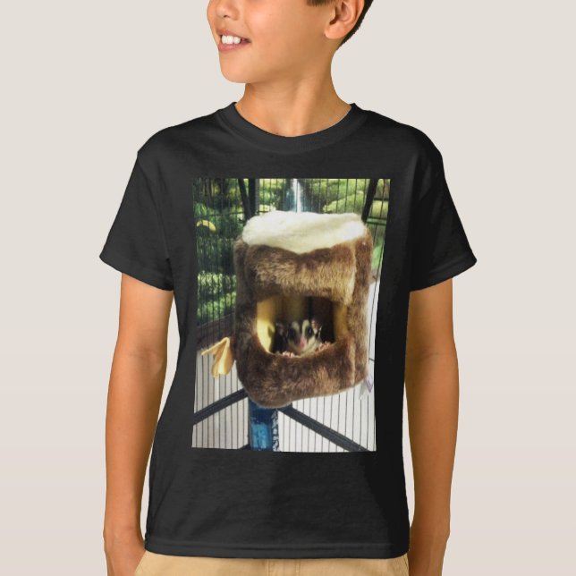 Sugar Glider in Furry Tree Truck Hanging Bed T-Shirt (Front)