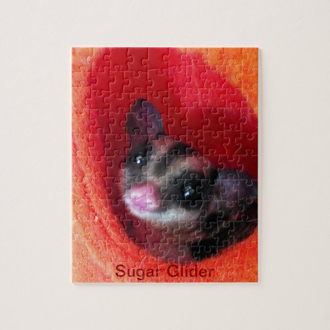 Sugar Glider in Orange Hanging Bed Jigsaw Puzzle (Vertical)