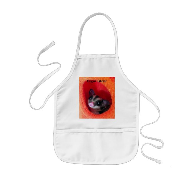 Sugar Glider in Orange Hanging Bed Kids Apron (Front)