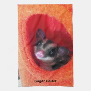 Sugar Glider in Orange Hanging Bed Kitchen Towel
