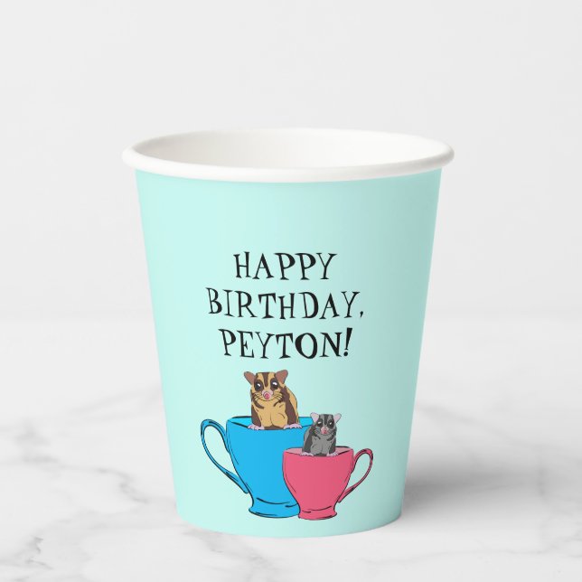 Sugar Glider in Tea Cups Custom Birthday Party (Front)