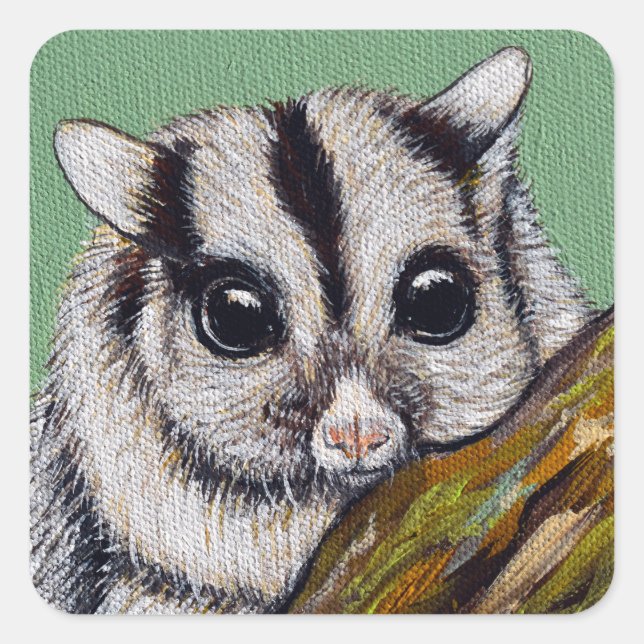 Sugar Glider Painting Square Sticker (Front)