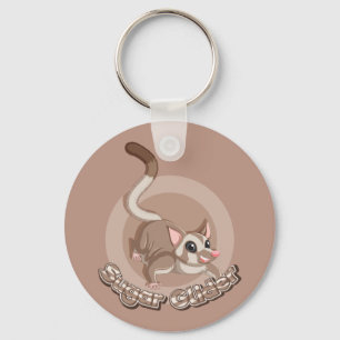 Sugar Glider Warm Cartoon Art Keychain