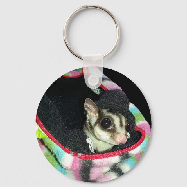 Sugar Glider Wearing a Hat Keychain (Front)