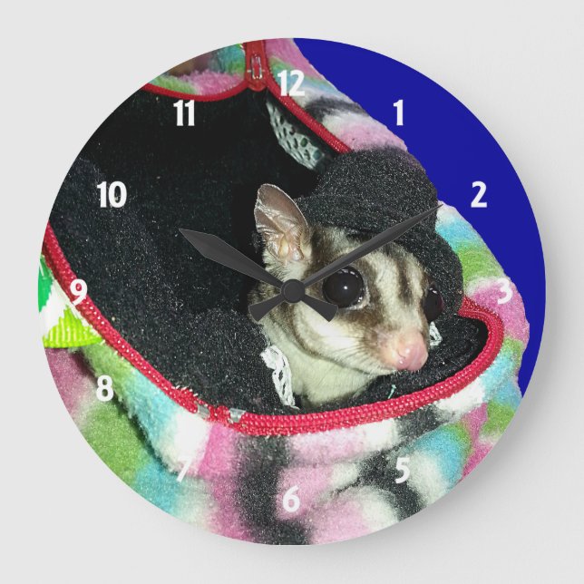 Sugar Glider Wearing a Hat Large Clock (Front)