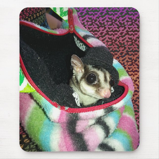 Sugar Glider Wearing a Hat Mouse Pad (Front)