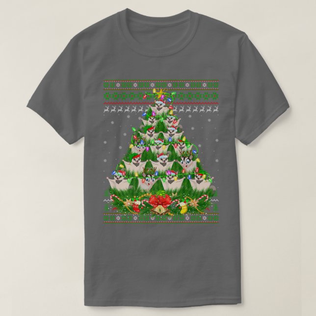 Sugar Glider Xmas Lighting Tree Sugar Glider Ugly  T-Shirt (Design Front)