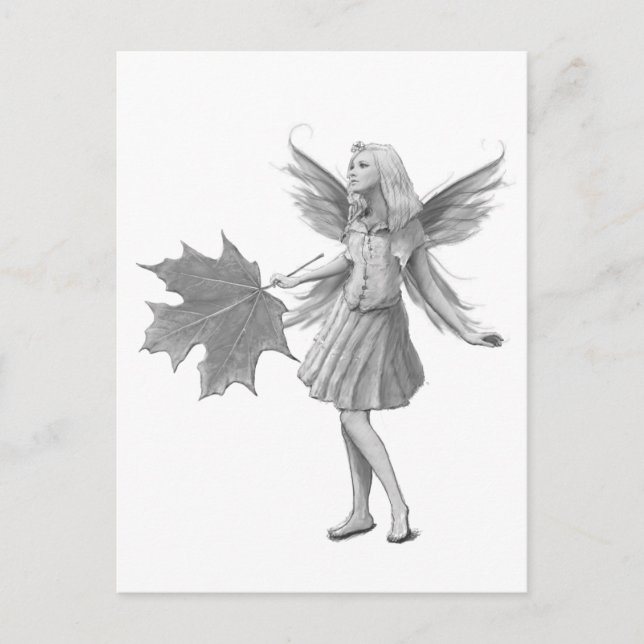 Sugar Maple Fairy with Leaf Postcard (Front)