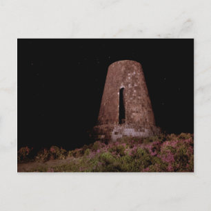 Sugar Mill at Night, Caribbean Island of Nevis Postcard