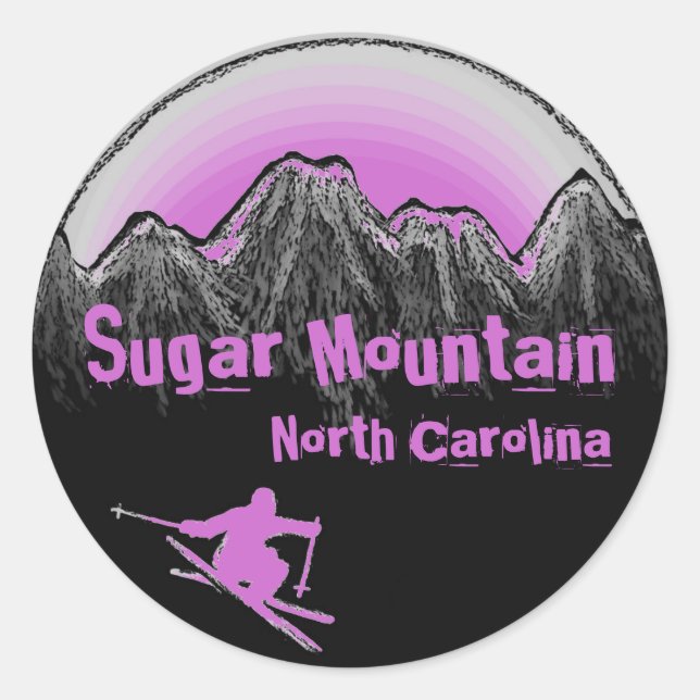 Sugar Mountain North Carolina violet stickers ski (Devant)