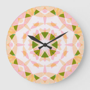 Sugar Pink Spring Green Star Dopamine Decor Art Large Clock