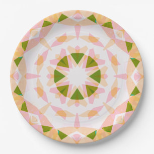 Sugar Pink Spring Green Star Dopamine Decor Art Paper Plate