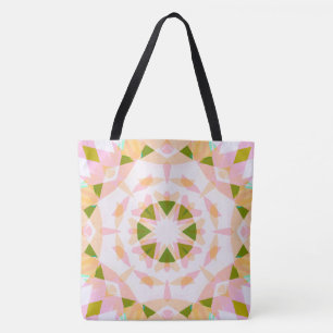 Sugar Pink Spring Green Star Dopamine Decor Beach Tote Bag