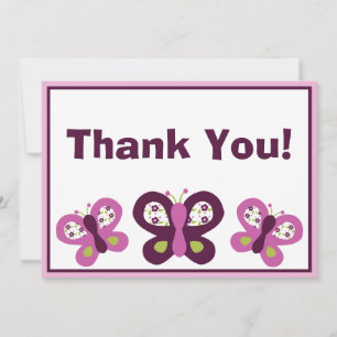 Sugar Plum Butterflies Thank You Cards