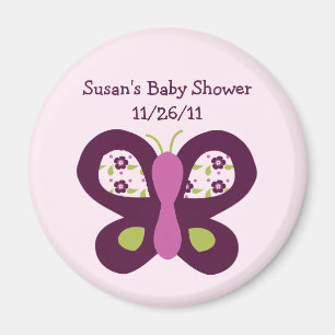 Sugar Plum Butterfly Baby Shower Magnet
