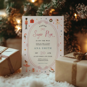 Sugar Plum Christmas Baby Shower Nutcracker Whimsy Invitation