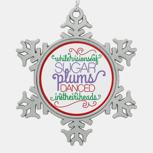 Sugar plum dreams Christmas word art ornament (Front)