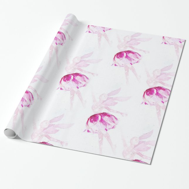 Sugar Plum Fairies Wrapping Paper (Unrolled)