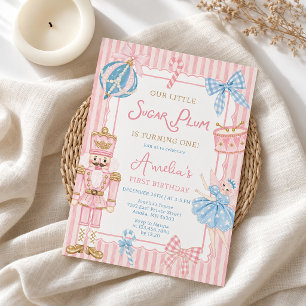 Sugar Plum Fairy First Birthday Invitation