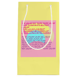 Sugar Plum fairy fun motif poem lemon and pink Small Gift Bag