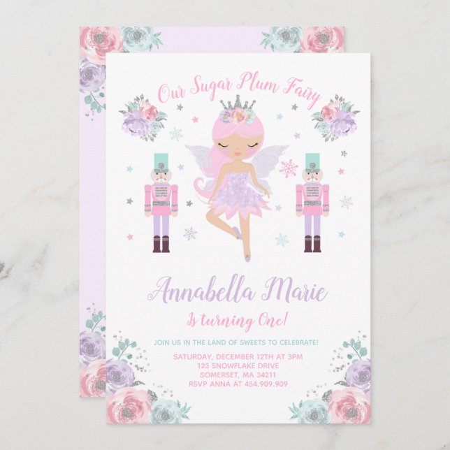 Sugar Plum Fairy Invitation Nutcracker Invitation (Front/Back)