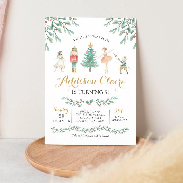 Sugar Plum Fairy Nutcracker Birthday Invitation (Creator Uploaded)
