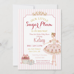 Sugar Plum Fairy Winter Baby Shower Invitation