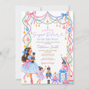 Sugar Plum Nutcracker Ballerina Girl Baby Shower Invitation