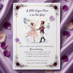 Sugar Plum Nutcracker Ballet Winter Baby Shower Invitation