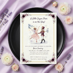 Sugar Plum Nutcracker Ballet Winter Baby Shower Invitation