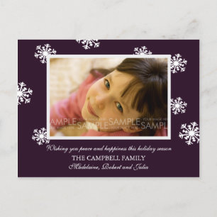 Sugar Plum Snowflakes :: Christmas Photo Postcard