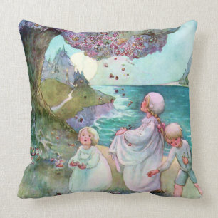 Sugar Plum Tree Children Anne Anderson Fine Art Throw Pillow