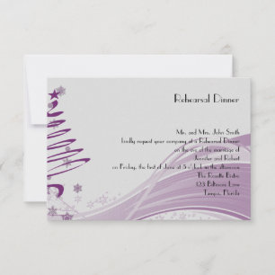 Sugar Plum Tree Snowflake Wedding Rehearsal Dinner Invitation