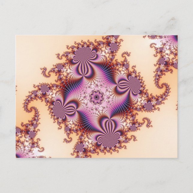 Sugar Plums - Pink Fractal Postcard (Front)