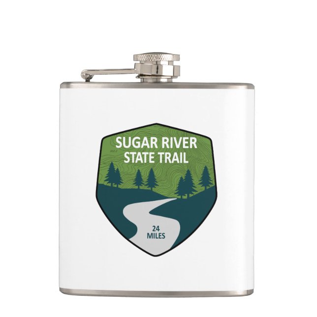 Sugar River State Trail Wisconsin Hip Flask (Front)