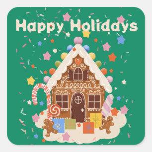 Sugar Rush: A Gingerbread Dream Square Sticker