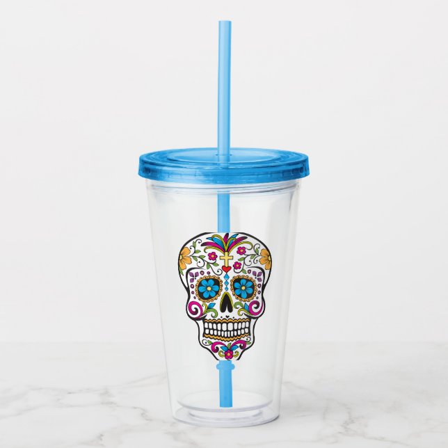 Sugar Skull Acrylic Tumbler (Front)