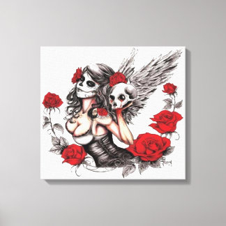 Sugar Skull Angel Canvas Print