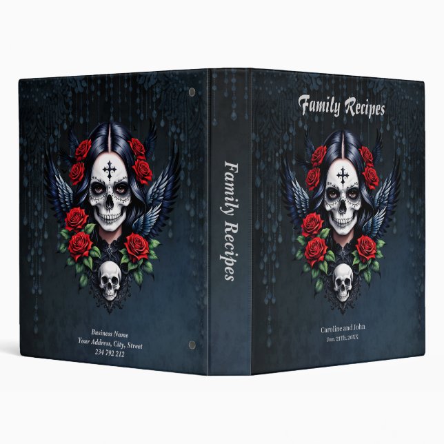Sugar Skull Angel with Roses.  Binder (Background)