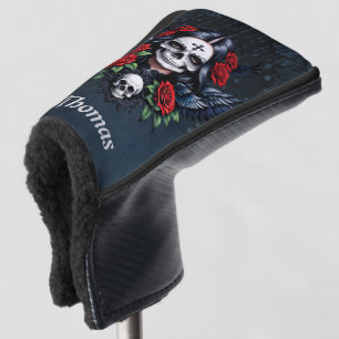 Sugar Skull Angel with Roses. Golf Head Cover