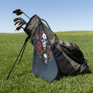 Sugar Skull Angel with Roses.  Golf Towel