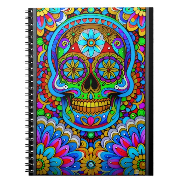 Sugar Skull Art -  A Spectrum of Spirits Notebook (Front)