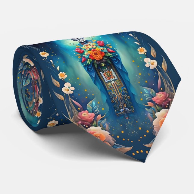 Sugar Skull Art - Celebrate Mexico's Traditions Tie (Rolled)