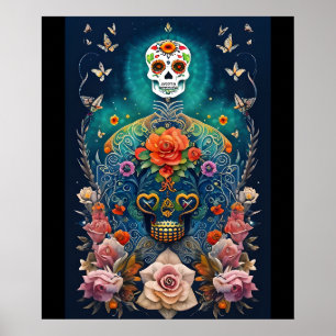 Sugar Skull Art - Colourful Creations Poster