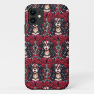 Sugar Skull Art - Cultural Canvas iPhone 11 Case